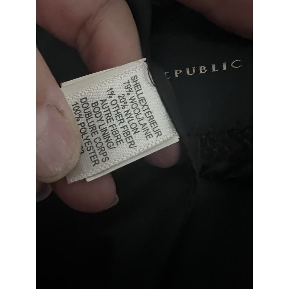 Banana Republic Parka Wool Coat Long Black Men's Large Pockets - Picture 8 of 10